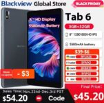 טאבלט Blackview דגם Tab 6 – מסך 8 אינץ', 32GB אחסון, 3GB ראם