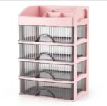 ארגונית אחסון לאיפור עם 4 מגירות