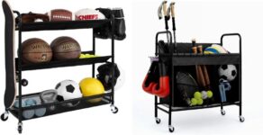 מתקן אחסון ציוד ספורט על גלגלים