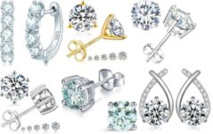 עגיל Moissanite עם מספר יהלומים בעיצוב ייחודי