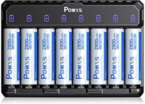 מטען לסוללות נטענות AA עם 8 סוללות