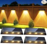 תאורת גדר סולארית חסינת מים 4 יחידות