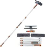 מוט טלסקופי לניקוי חלונות עם מגב