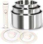 סט סירים נירוסטה עם ידית נשלפת