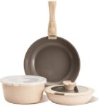 סט כלי בישול לא נדבקים עם ידית נשלפת