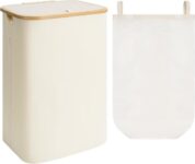 סל כביסה גדול עם מכסה ושקית פנימית