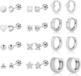 עגיל חישוק מצופה זהב עם אבני זירקוניום