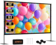 מסך הקרנה 100 אינץ' עם סטנד