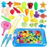 בריכת דגים מפלסטיק עם חכות דייג