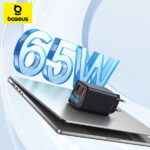 מטען GaN 65W Baseus עם כבל USB Type-C