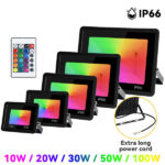 פרוזקטור דק RGB עמיד למים 100W