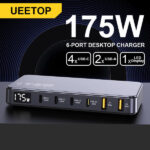 מטען USB C חזק 175W עם 6 יציאות