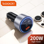 מטען מהיר לרכב 200W עם כבל Type C