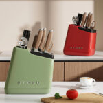 סט אחסון סכין בעיצוב רטרו עם ניקוז