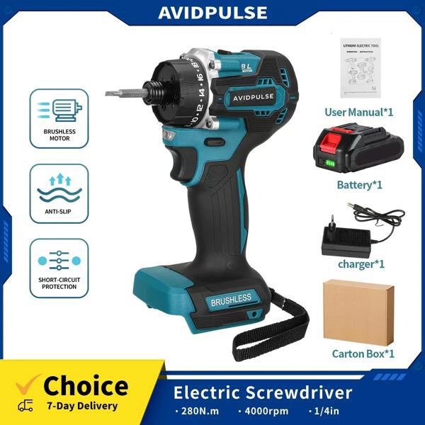 מברגה חשמלית AvidPulse 18V עם מנוע Brushless