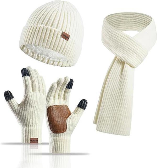 סט כפפות, כובע וצעיף חורפי