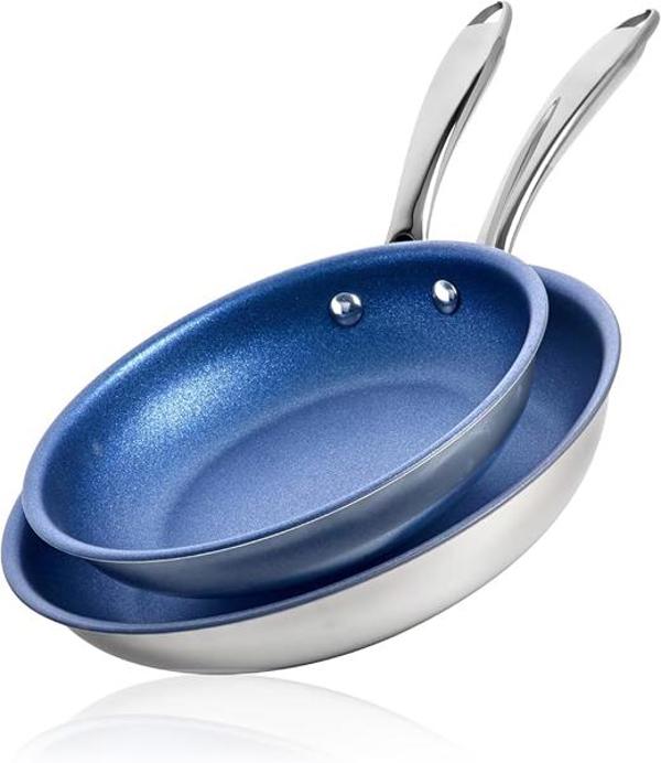 מחבת קרמית לא נדבקת עם ידית נירוסטה