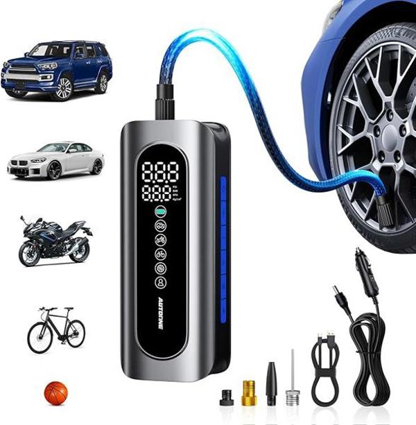 קומפרסור דיגיטלי לניפוח צמיגים 150PSI