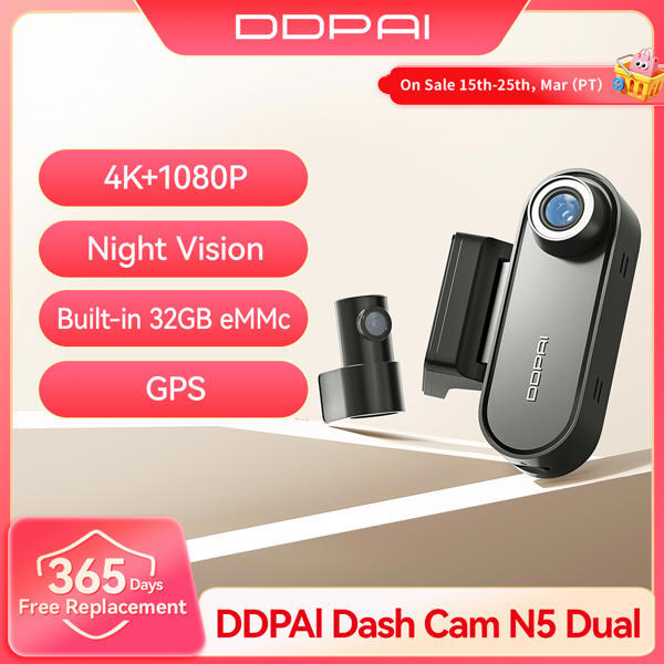 מצלמת דרך לרכב DDPAI N5 Dual 4K