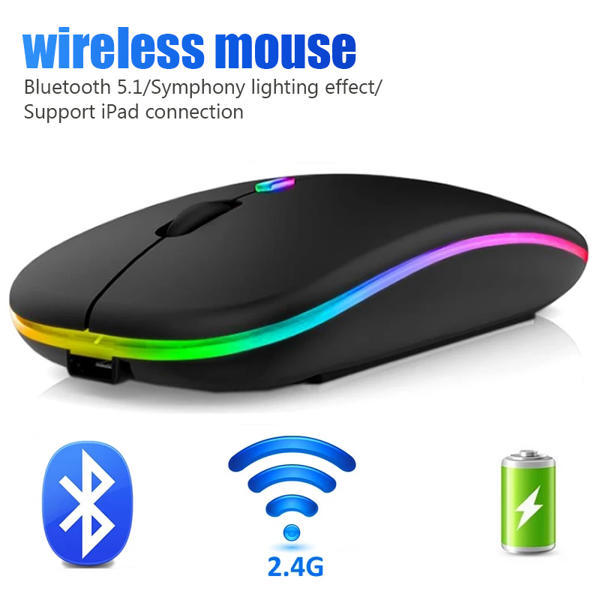 עכבר Bluetooth נטען עם תאורת RGB