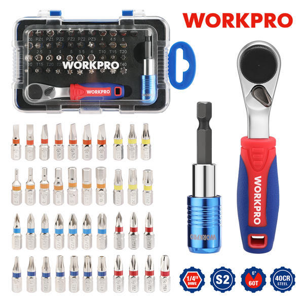 מברג ראצ'ט איכותי 41 חלקים WORKPRO