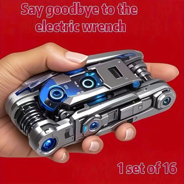 סט כלי עבודה מתקפל 16-ב-1 לבית ורכב