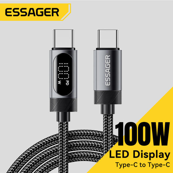 כבל טעינה מהירה 100W עם תצוגה דיגיטלית