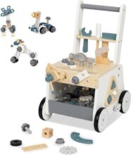 הליכון עץ לפעוט עם כלי עבודה