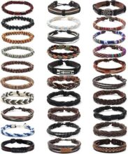 צמיד עור לגברים – מארז 30 פריטים