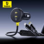 מטען רכב Baseus 60W עם כבלים נשלפים