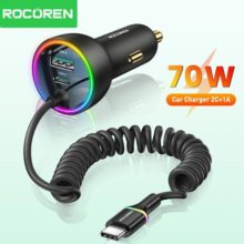 מטען מהיר 70W לרכב עם USB-C