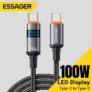 כבל טעינה Type C מהיר 100W עם צג LED