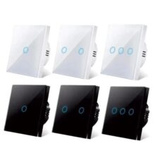 מתג טאץ' מזכוכית קריסטל לבן או שחור או זהב