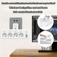 מתאם קיר חכם עם USB ו-Type-C