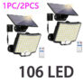 נורה סולארית עם חיישן תנועה 106 LED